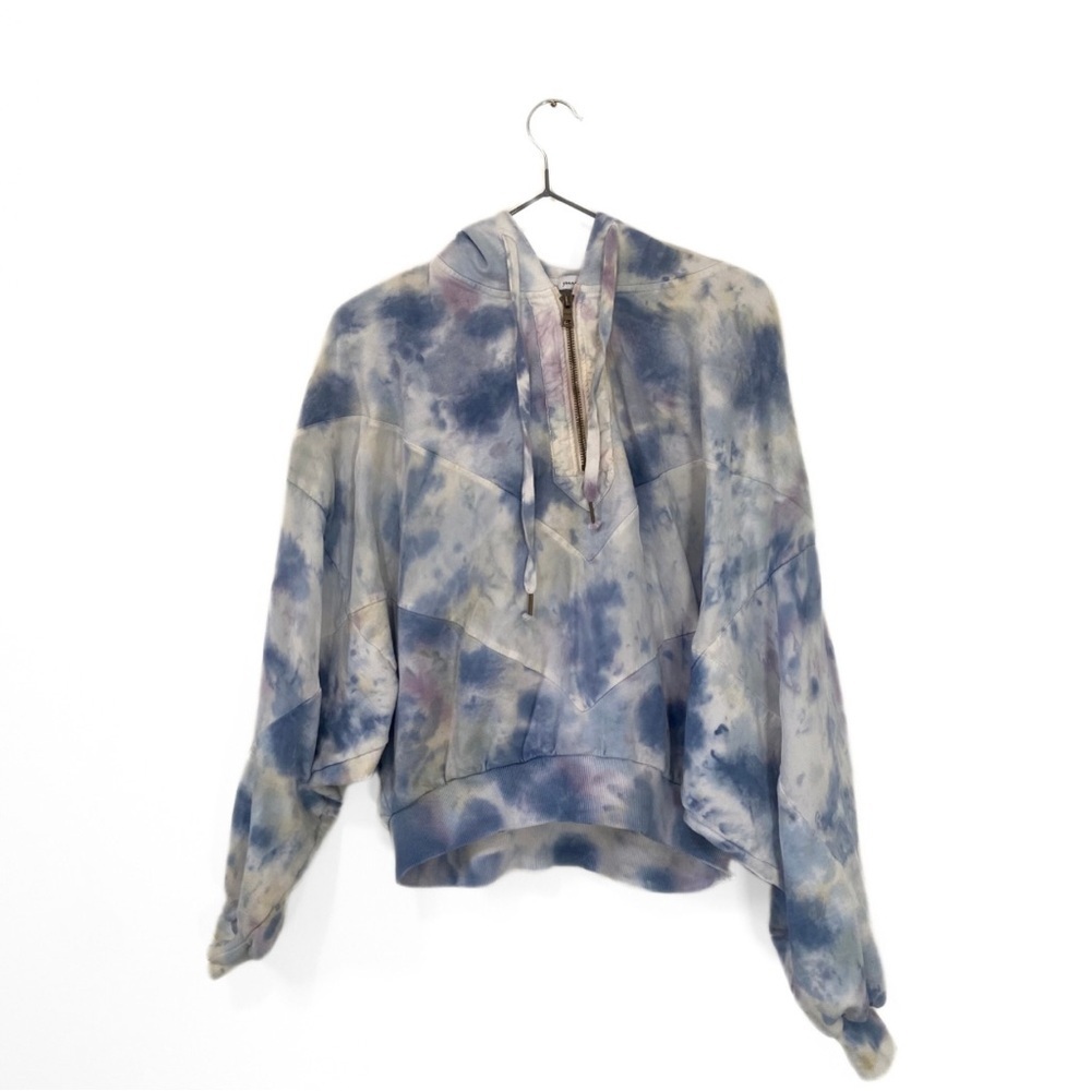 Young Fabulous & Broke Multicolour Tie-Dye Quarter Zip Dolman Hoodie Size XS